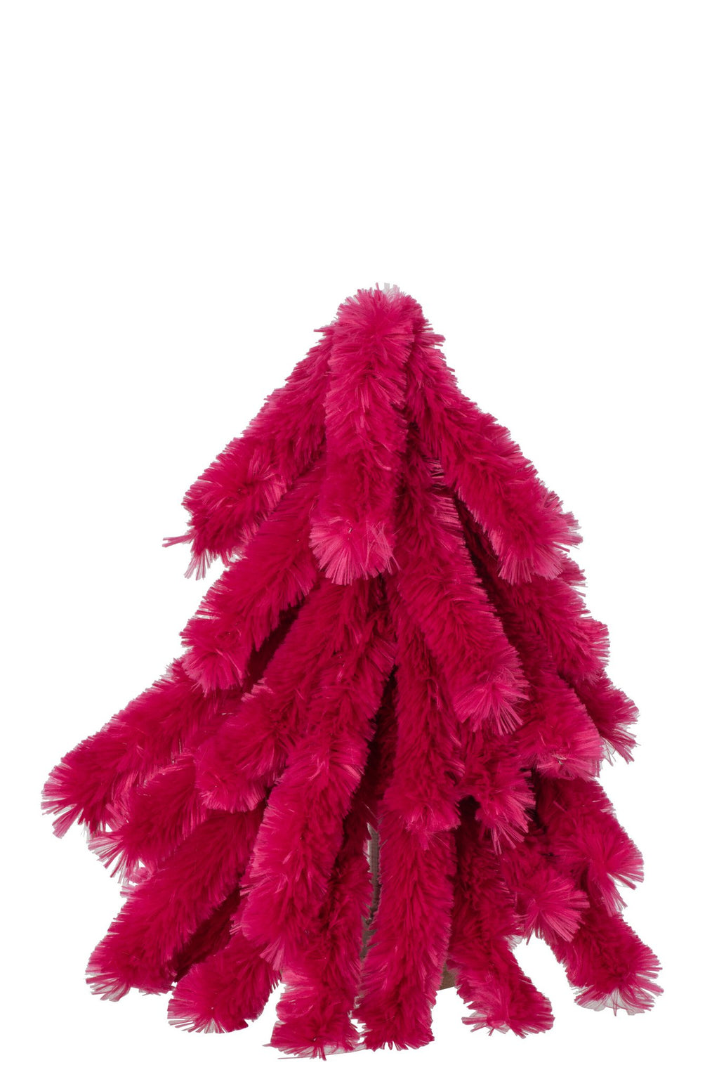 J-Line decoratie Kerstboom Donzig - polyester - fuchsia - small