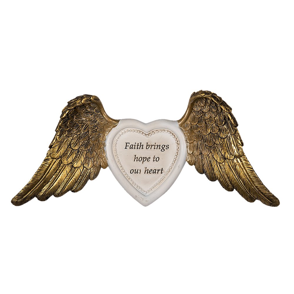 Wanddecoratie Vleugels 10 cm Goudkleurig Polyresin Muurdecoratie