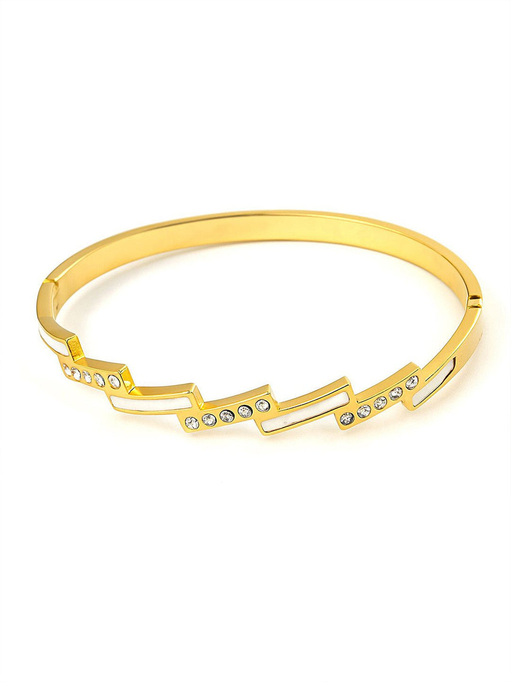 Vergulde armband met kunststenen en studs – basis van legering – afzonderlijk stuk