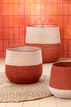 J-Line Set Van 3 Mand Zeegras Naturel/Terracotta
