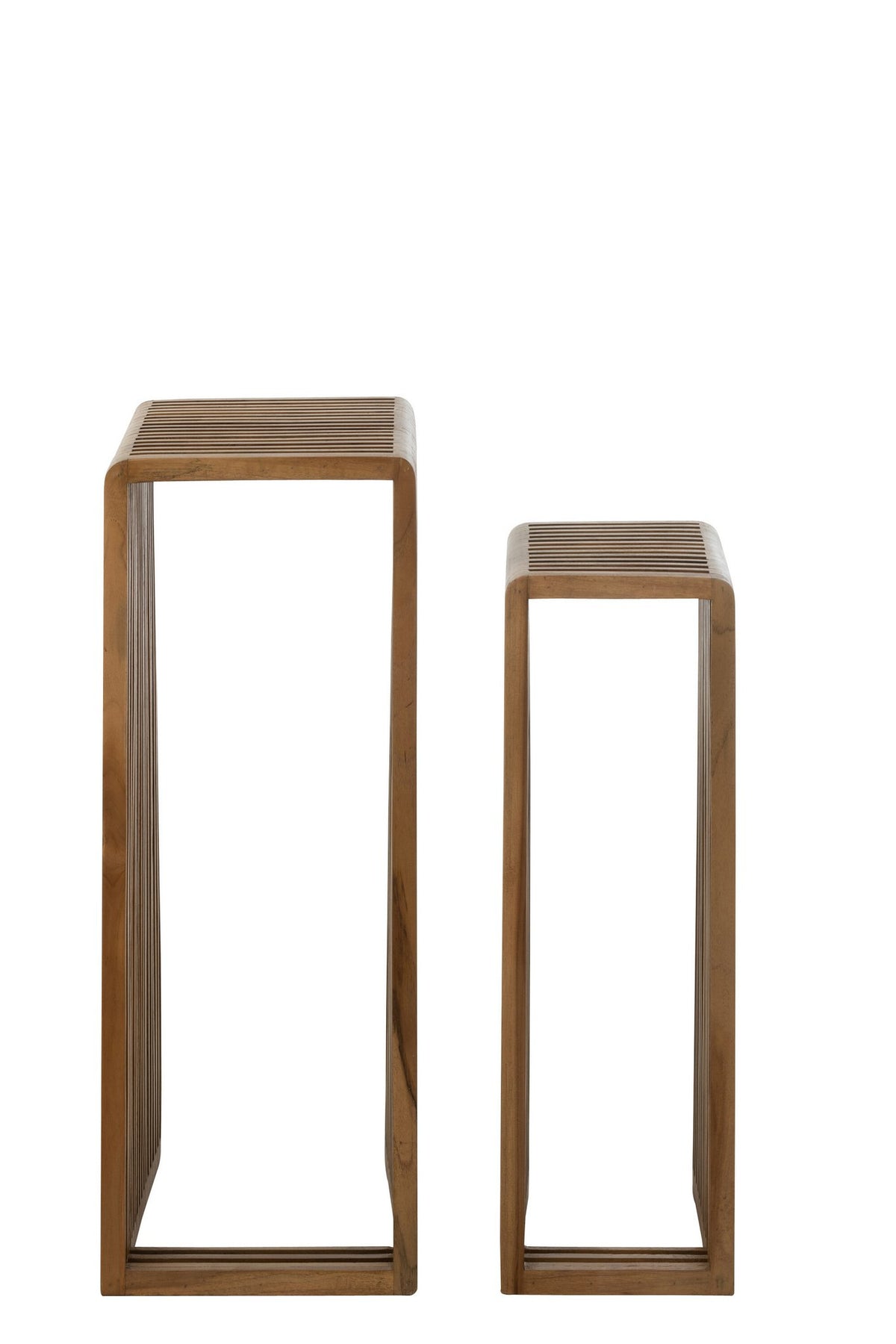 J-Line bijzetafel Kubus - hout - naturel - set van 2