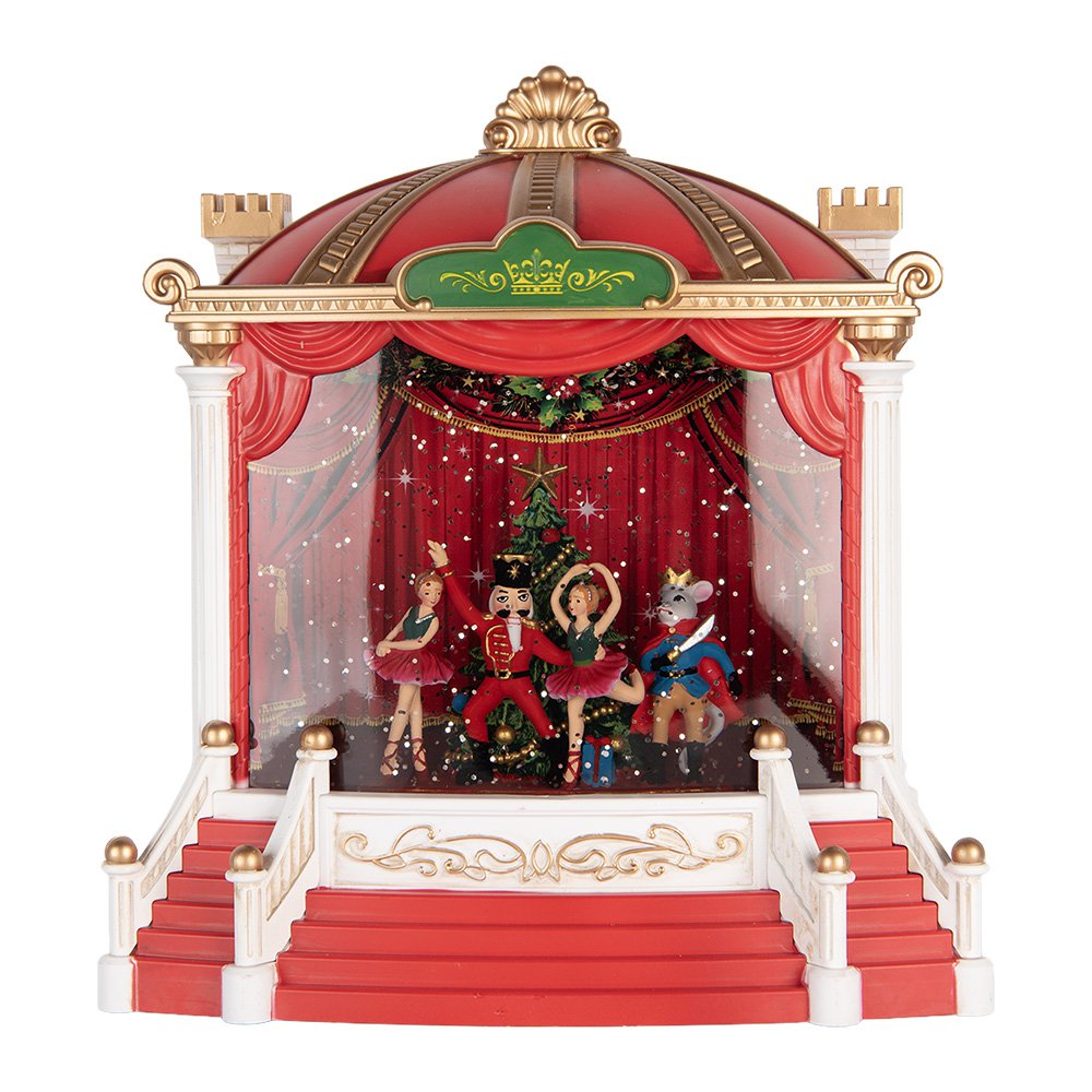 Kerstdecoratie met LED-verlichting en muziek 22x11x23 cm / 3xAA Rood Kunststof