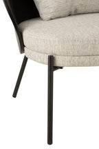 J-Line loungestoel Lone - hout/metaal - zwart/grijs