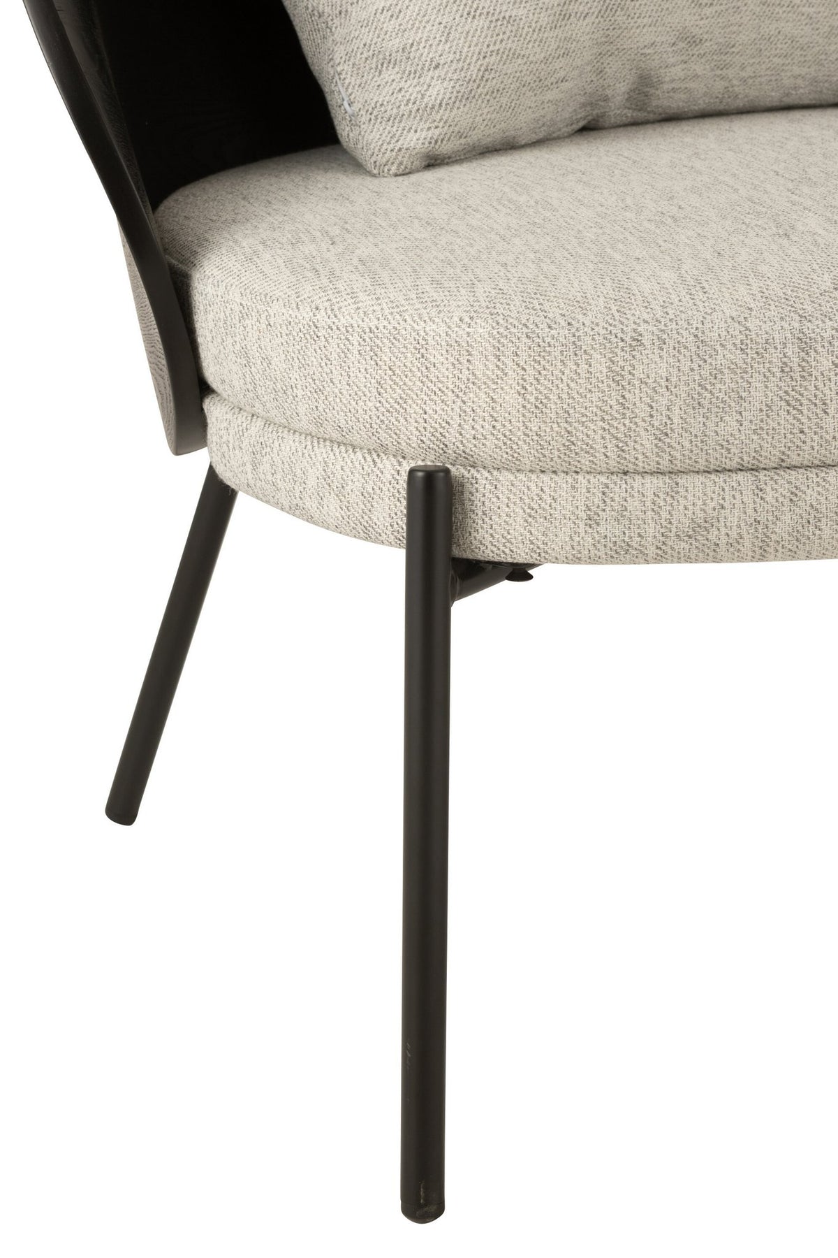 J-Line loungestoel Lone - hout/metaal - zwart/grijs
