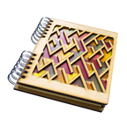 Duurzaam Houten Notitieboek – Komoni – Labyrinth – Gerecycled papier – Navulbaar