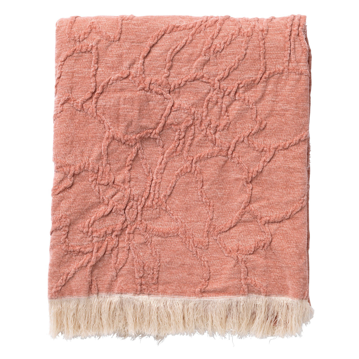 Dutch Decor Florine - Plaid 140x180 cm - Met patroon - Muted Clay - Roze