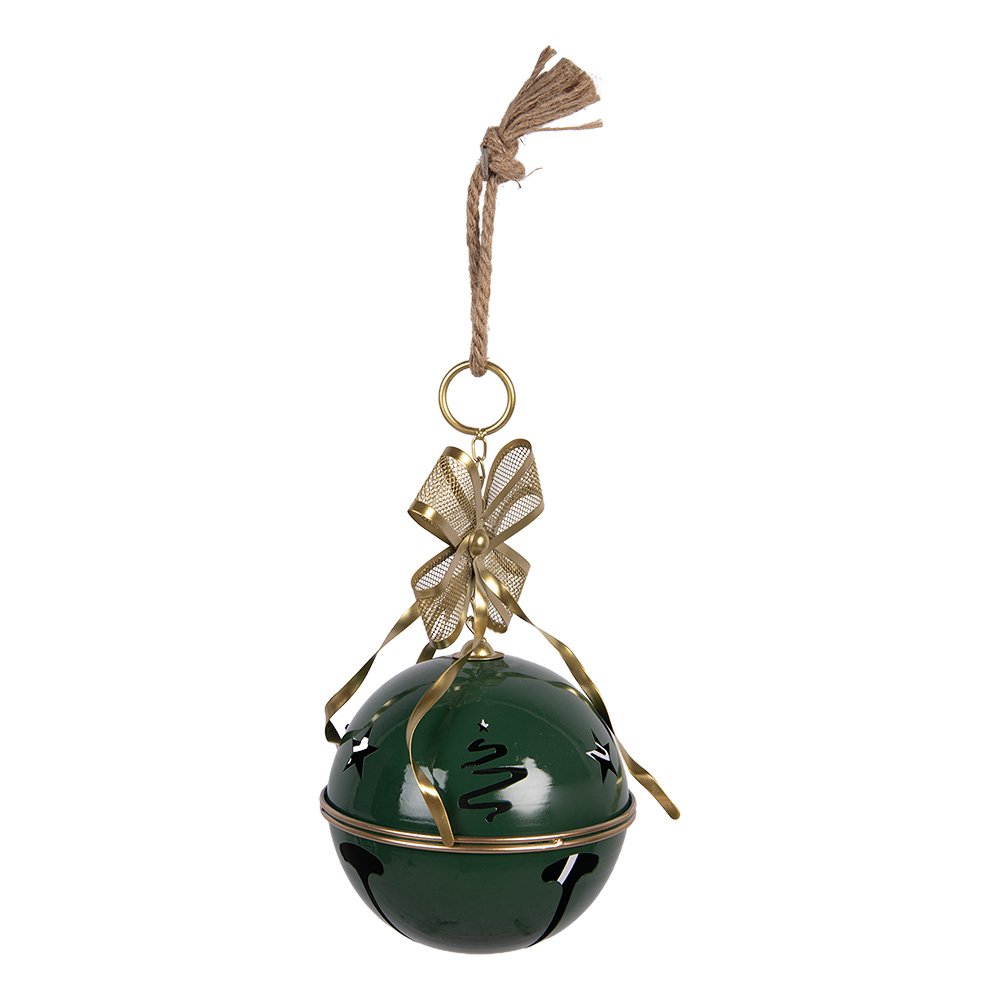 Kerstdecoratie Beeld Bel Ø 19x45 cm Groen Metaal
