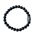 Heren armband Onyx 8 mm met vlecht kraal (21,5 cm)