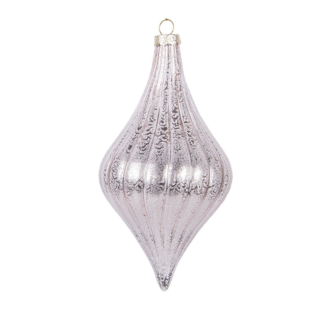 Kerstbal Ø 8x15 cm Roze Glas