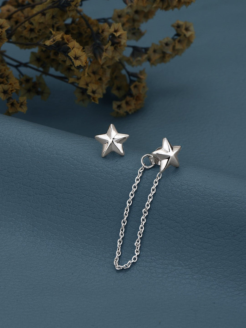 Oorbellen | Mismatch Star Stud Sterling Zilver | Rhodium