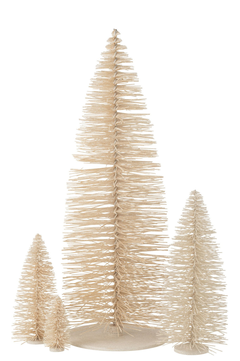 J-Line decoratie Kerstboom Glitter - hout - wit - extra large