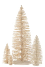 J-Line decoratie Kerstboom Glitter - hout - wit - extra large