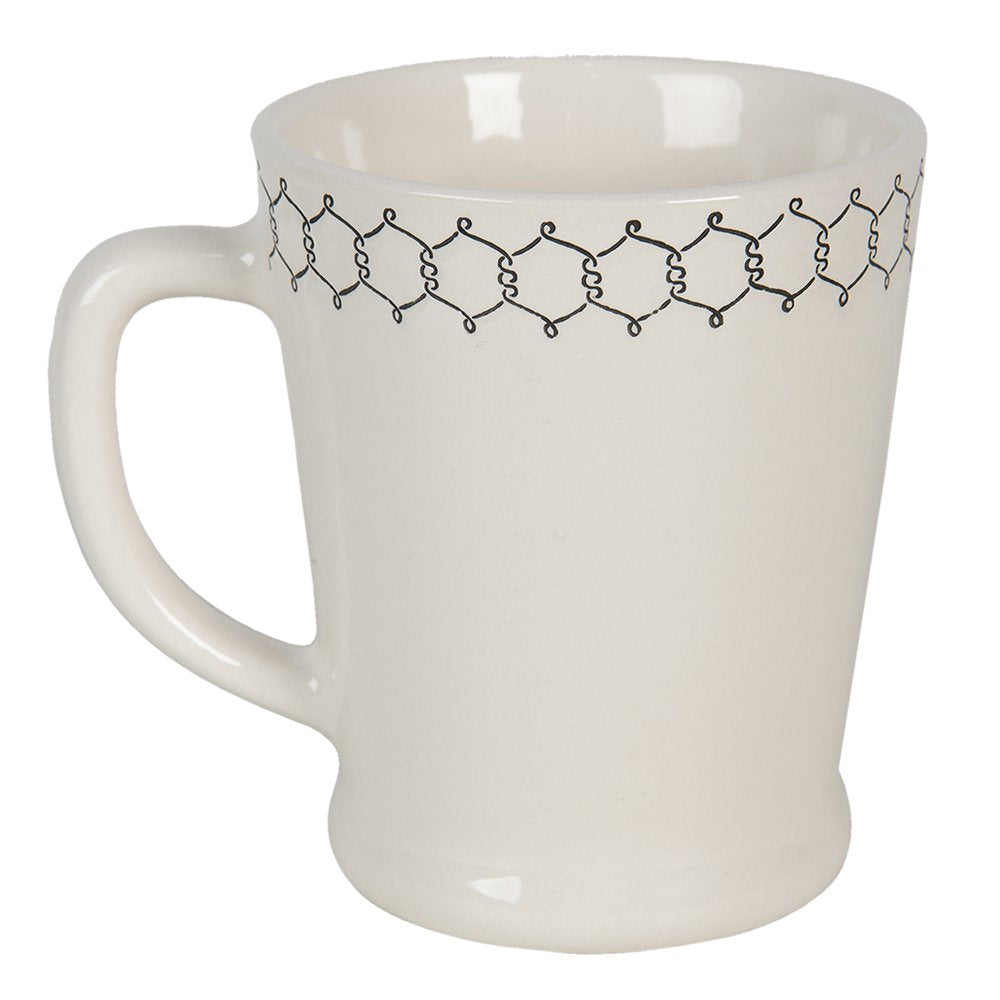 Mok 300 ml Beige Zwart Keramiek Varken Theemok