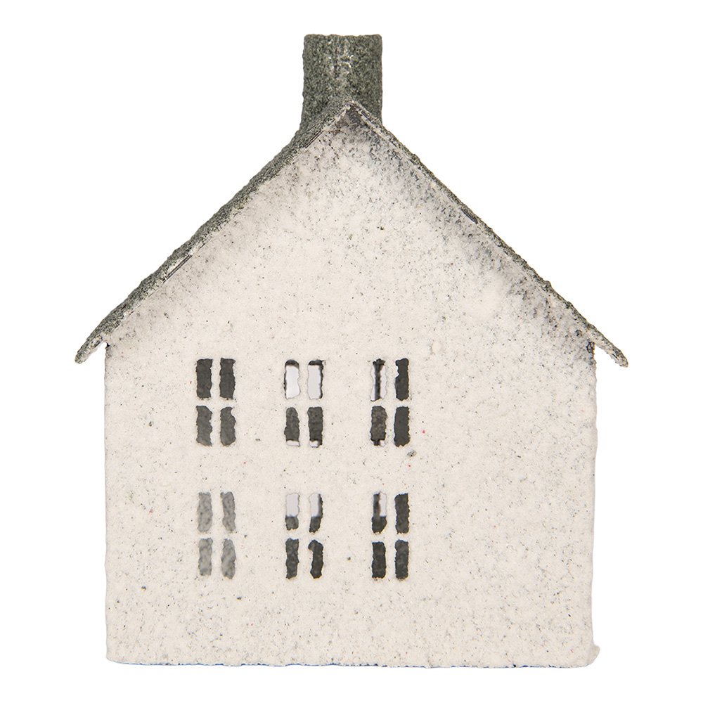 Decoratie Beeld Huis 12x7x15 cm Wit Metaal