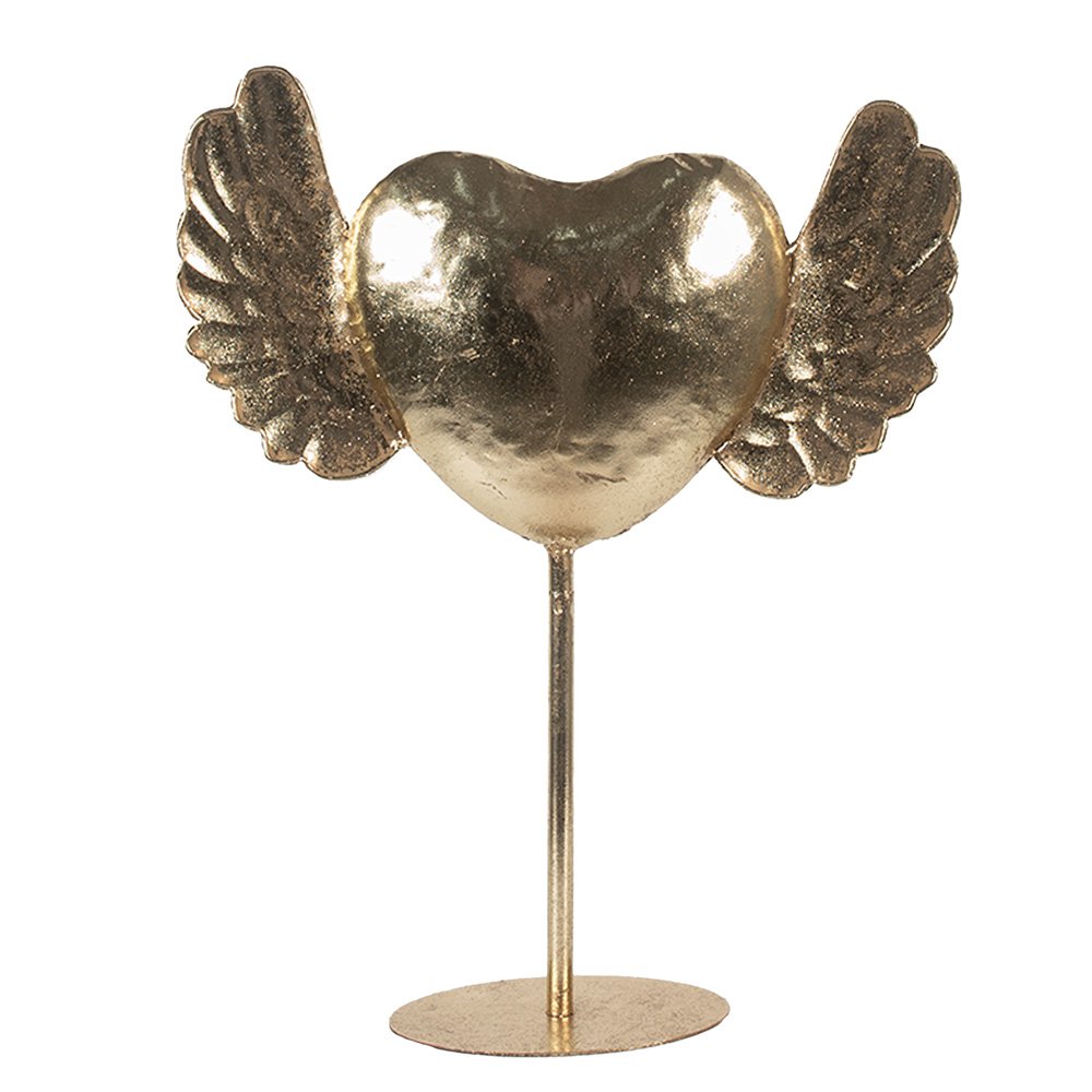 Decoratie Beeld Hart 38x11x47 cm Goudkleurig Metaal
