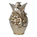 Vaas Vogel hars zilver 18x16x26cm