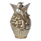 Vaas Vogel hars zilver 18x16x26cm