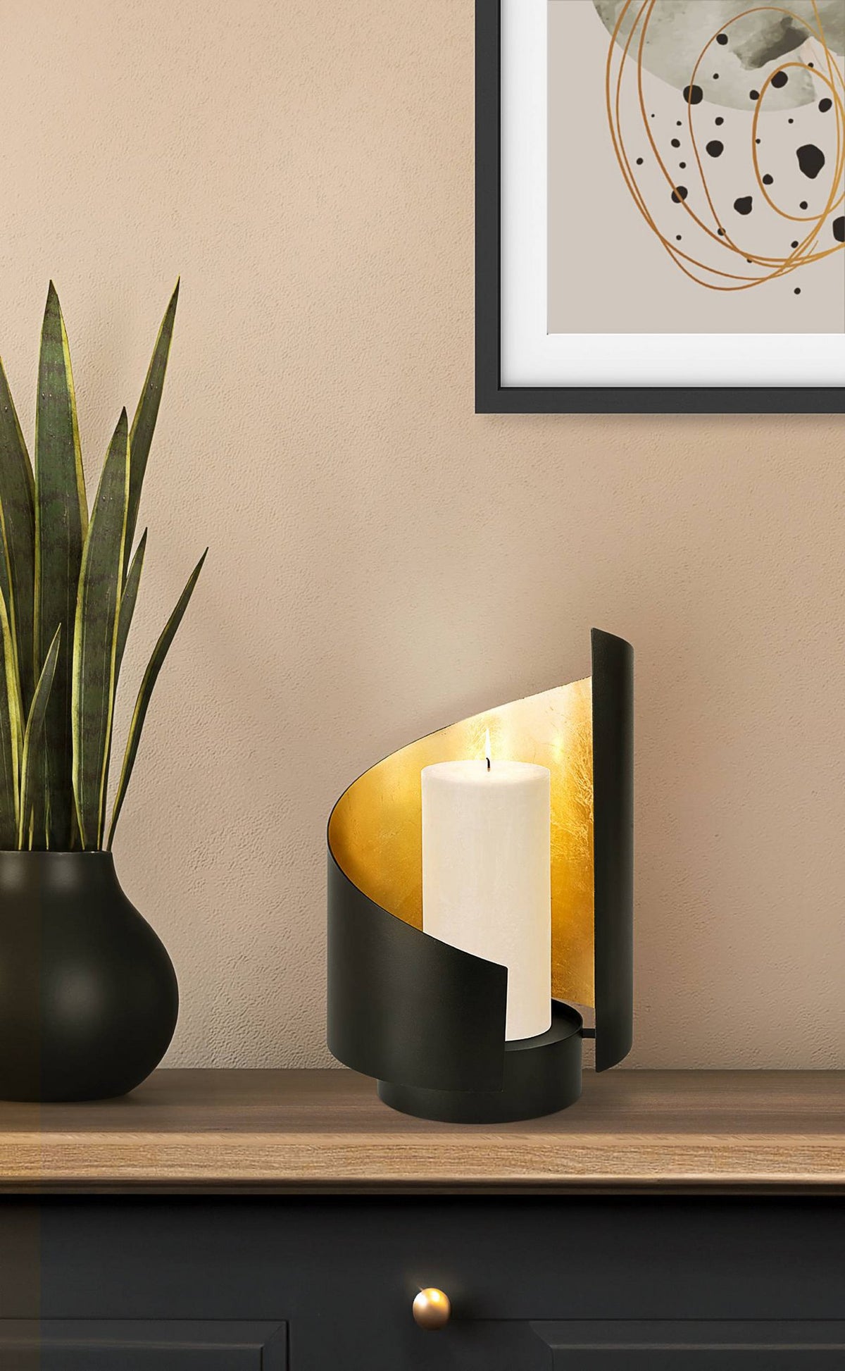 Windlicht Ambondrona Goud 18x30cm