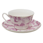 Kop en Schotel 250 ml Roze Porselein Servies