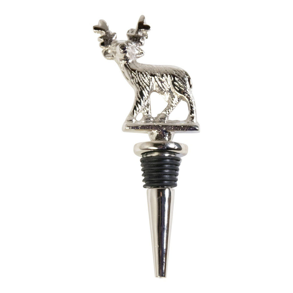 Wijnstopper rendier zilver 15x8x2cm