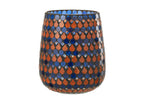 J-Line windlicht Mozaiek Druppel - glas - oranje/blauw - large