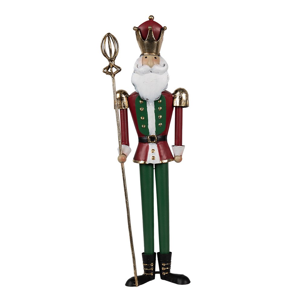 Kerstdecoratie Notenkraker 36 cm Groen Rood Metaal