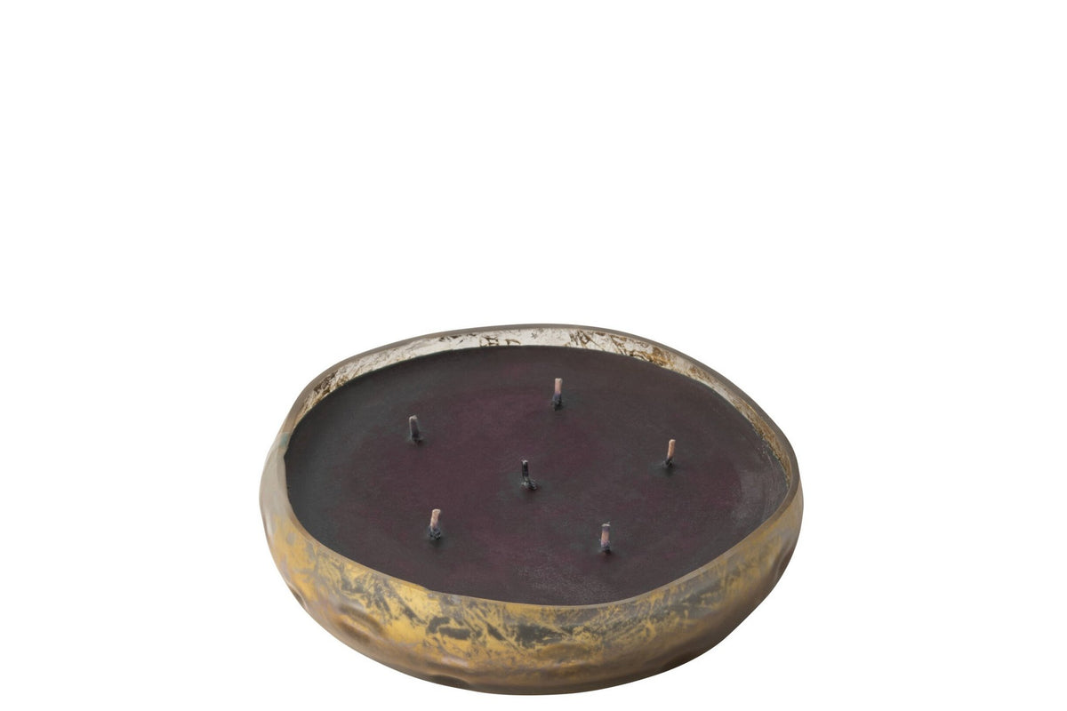 J-Line geurkaars M-Chic - Oud & Amber - glas - goud/zwart - M - 20U