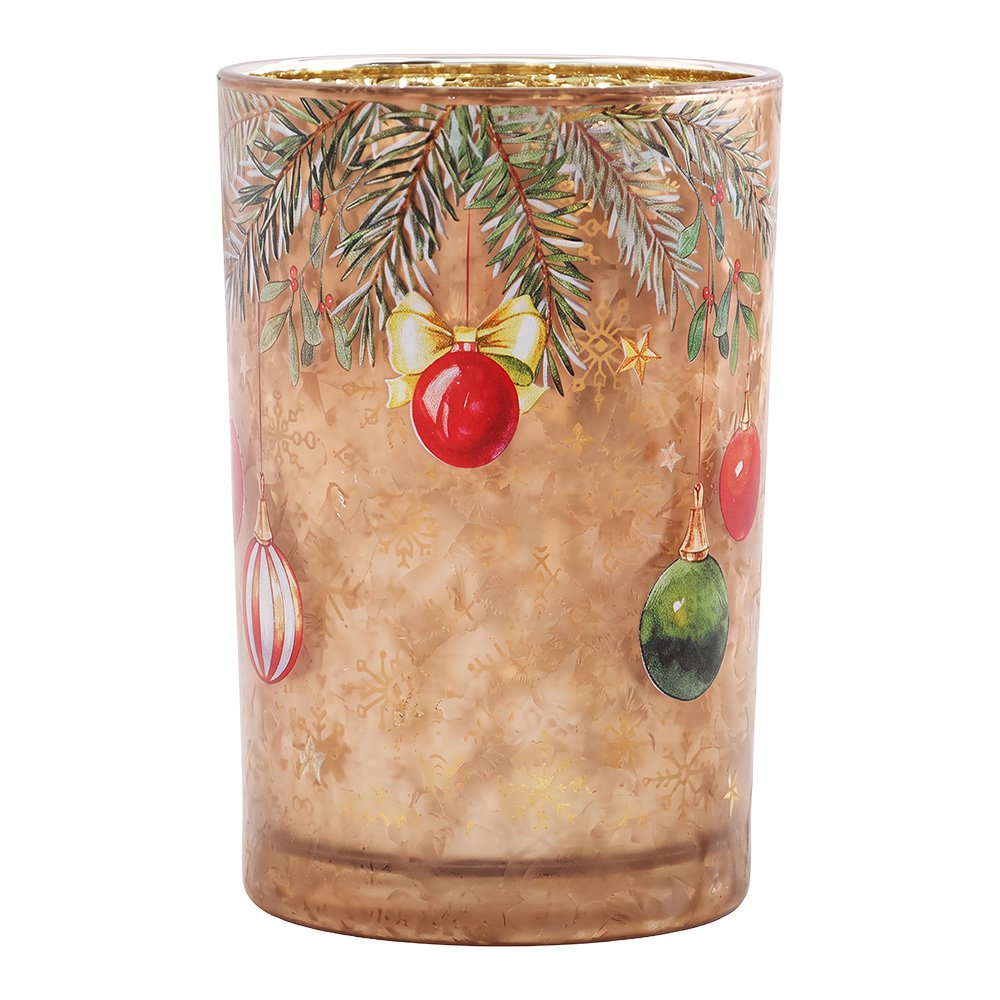Waxinelichthouder Ø 12x18 cm Bruin Glas