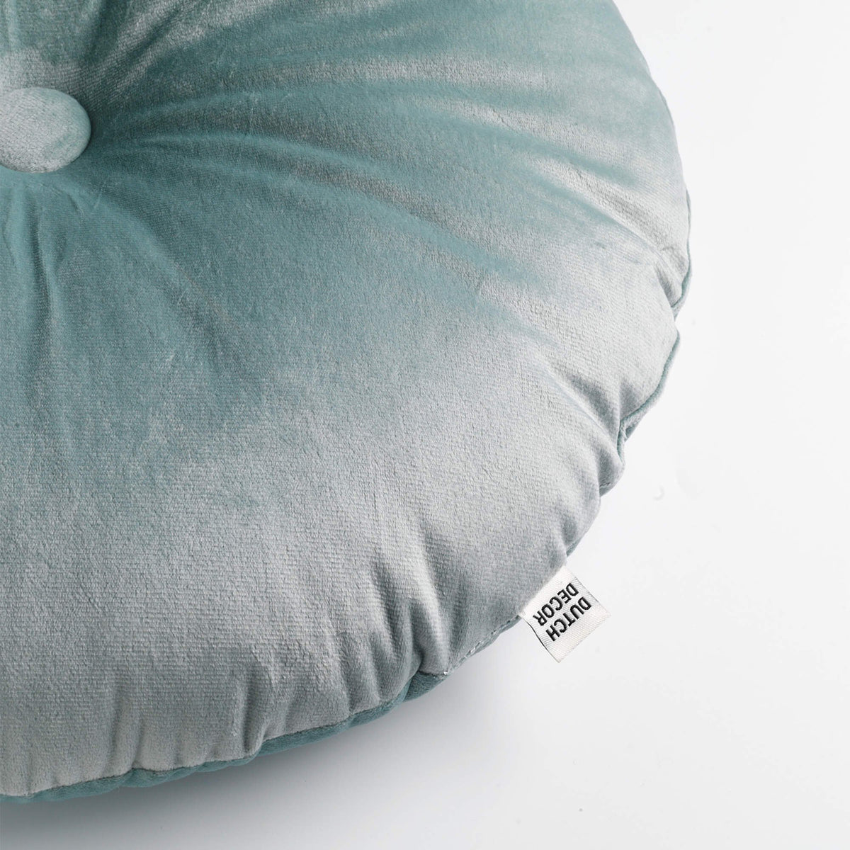 Dutch Decor Olly - Kussen Ø38 cm - Rond fluweel - Jadeiet - Groen