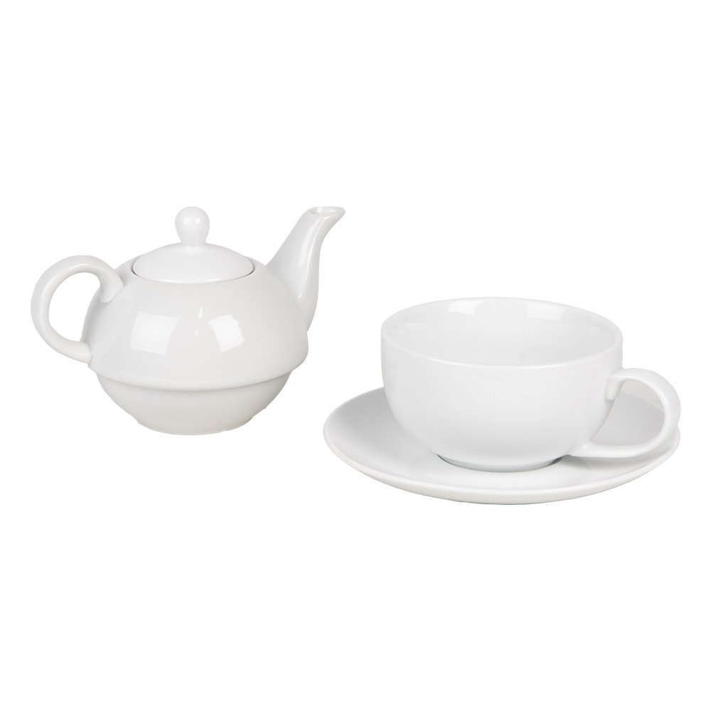 Tea for One 350 ml Wit Keramiek Theepot set