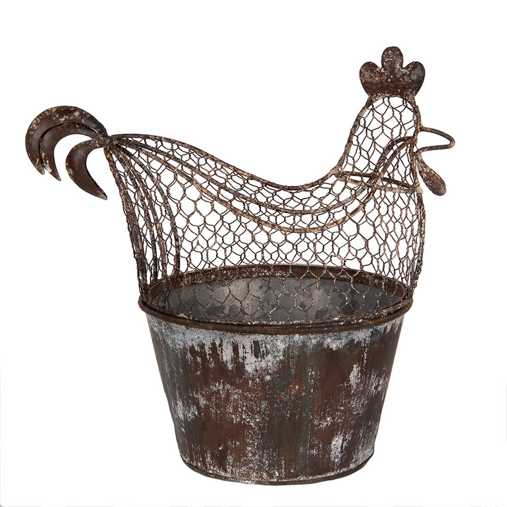 Opbergmand Kip 39x39x25 cm Bruin Grijs Metaal