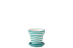 J-Line bloempot Granada Stripes - keramiek - aqua - small - Ø 21 cm