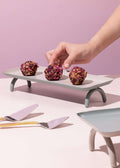 Dienblad met glanzende afwerking Half Moon - Petit met slanke poten