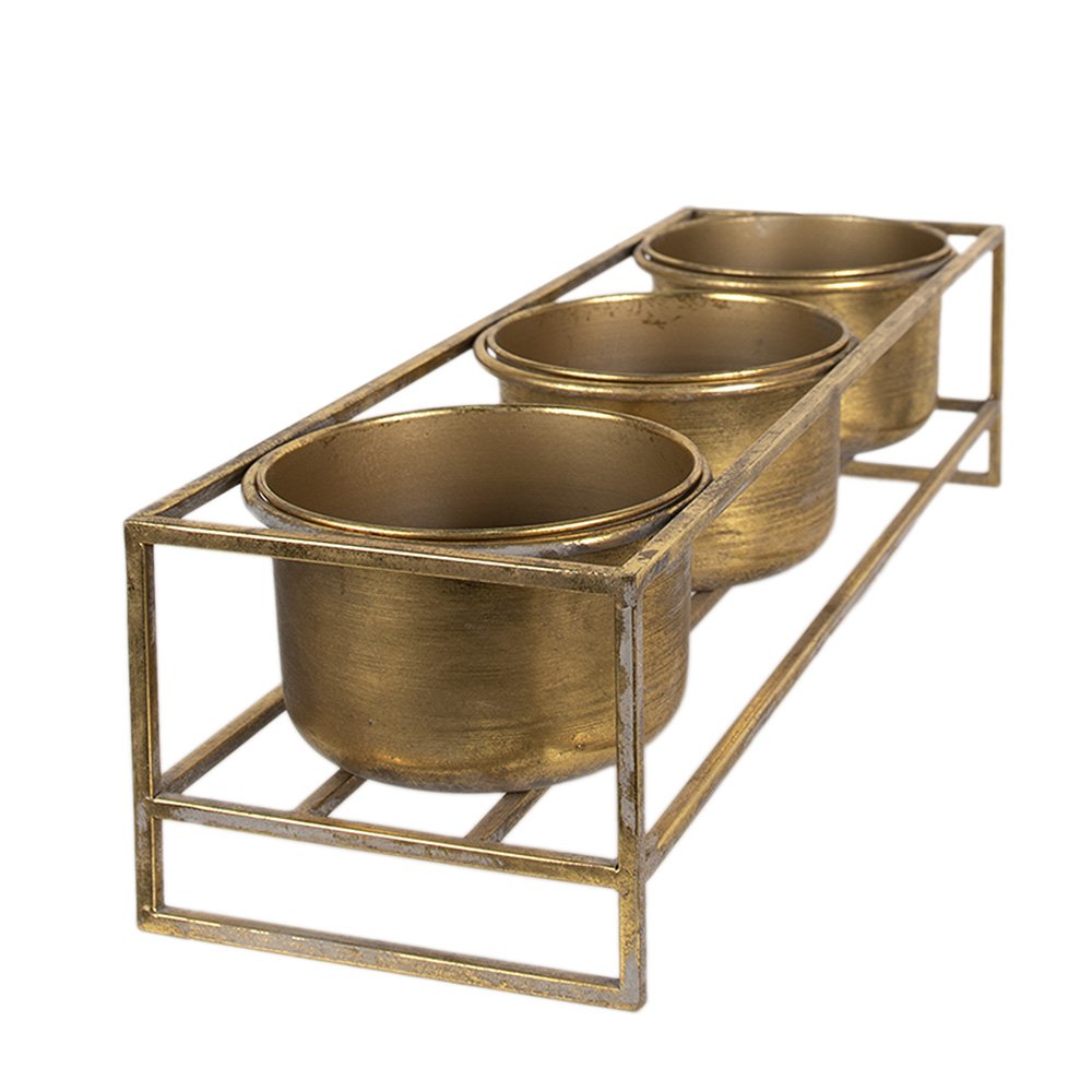 Plantenstandaard 63x19x16 cm goudkledigijde ijzer