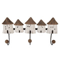WandkapStok 38x8x19 cm Wit Bruin Hout Huizen