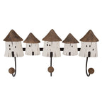 WandkapStok 38x8x19 cm Wit Bruin Hout Huizen