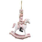 Kersthanger Hobbelpaard 9 cm Roze Kunststof Kerstdecoratie