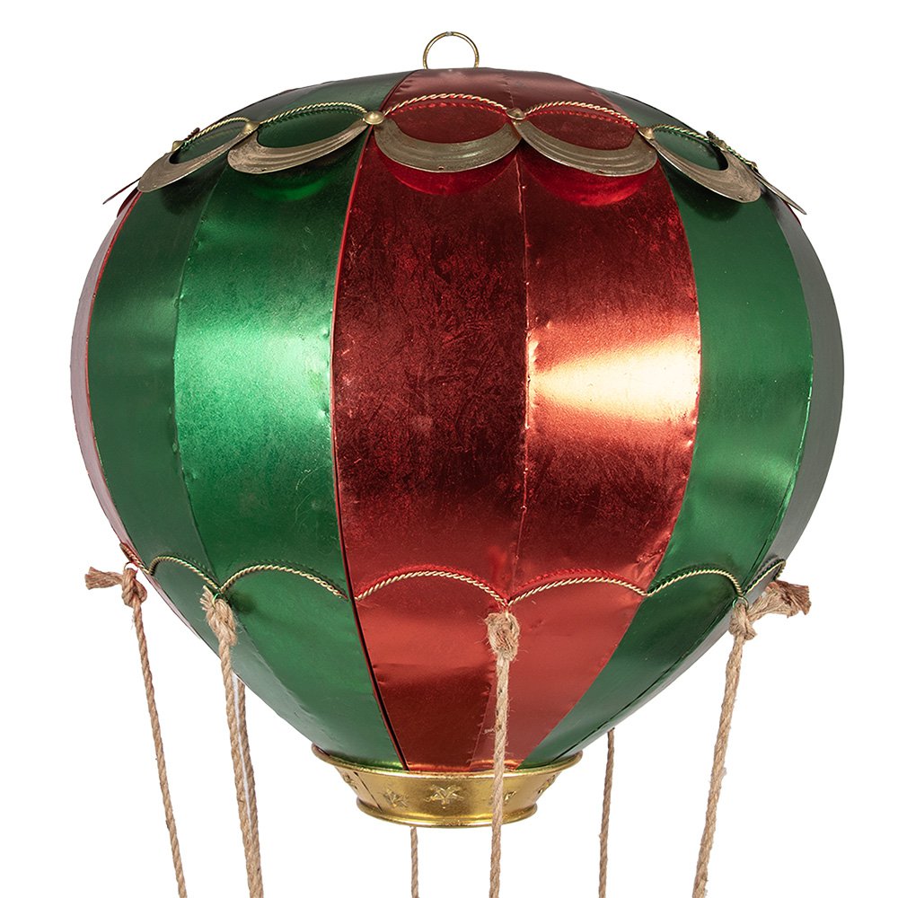 Kerstdecoratie Luchtballon Ø 97x160 cm Rood Metaal