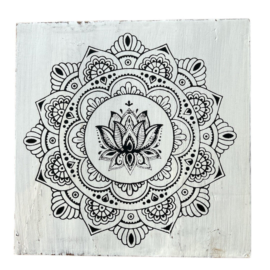Wanddecoratie Mandala wit