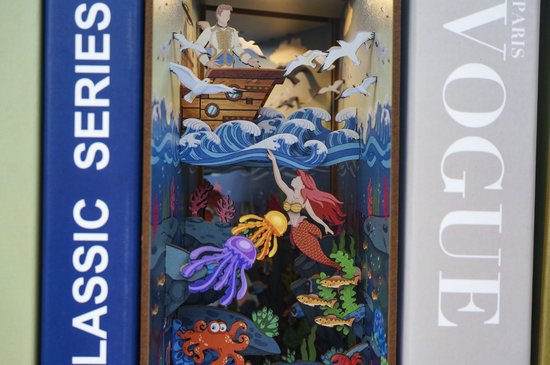 Tonecheer, DIY Book Nook, The Little Mermaid Bookend, TQ112, 18,2x8x24,5cm