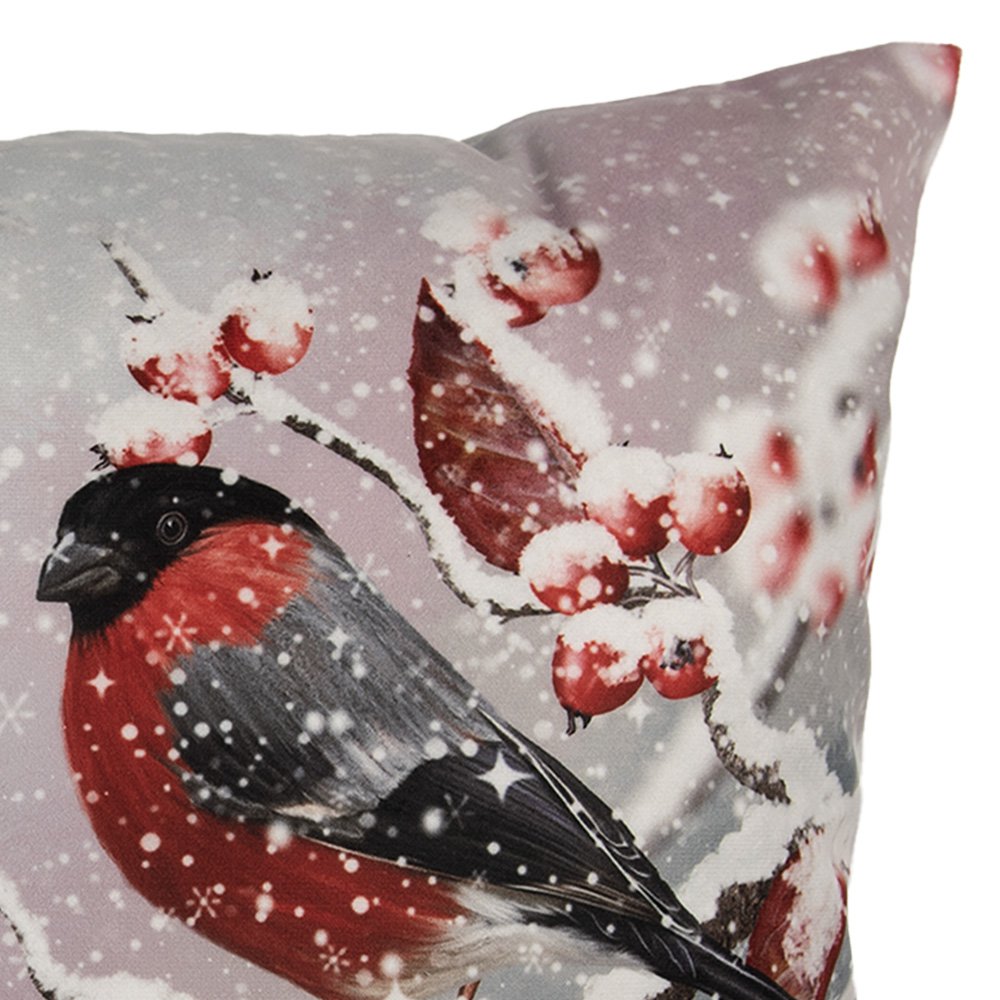 Kussenhoes 45x45 cm Grijs Polyester Vogels