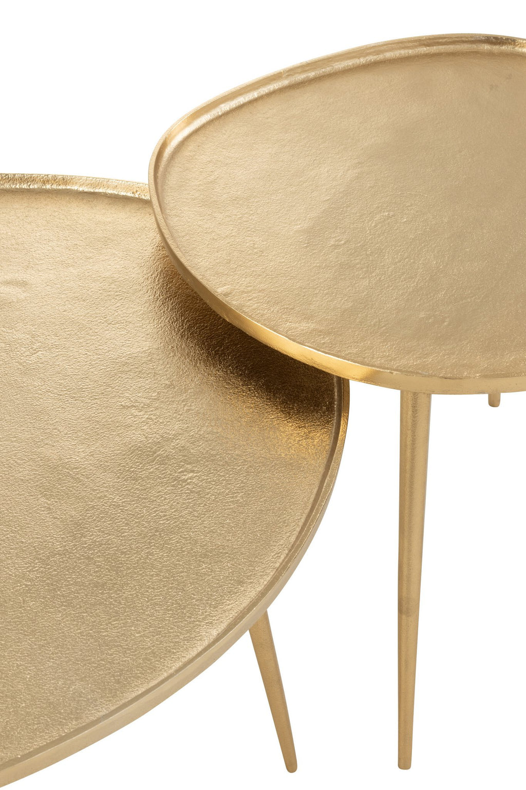 J-Line bijzettafel Vinta - aluminium - goud - set van 2