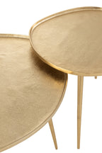 J-Line bijzettafel Vinta - aluminium - goud - set van 2
