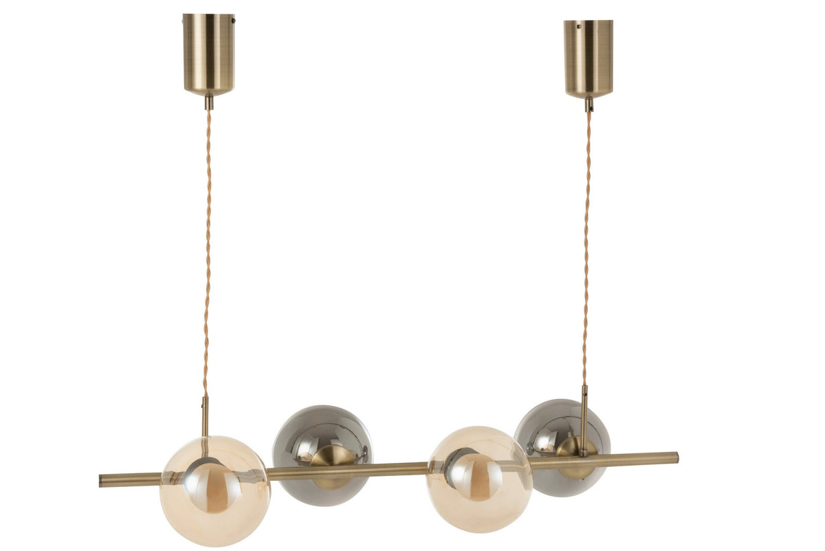 J-Line hanglamp Yuks 4 Lampen - staal - gou