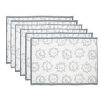 Placemats Set van 6 48x33 cm Wit Grijs Katoen Kat