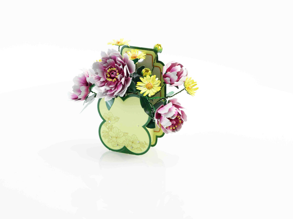 Bouwpakket 3D Model DIY Bloemenmand Magneet- gekleurd- metaal