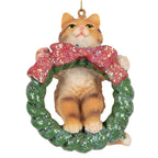 Kersthanger Kat 9 cm Bruin Kunststof