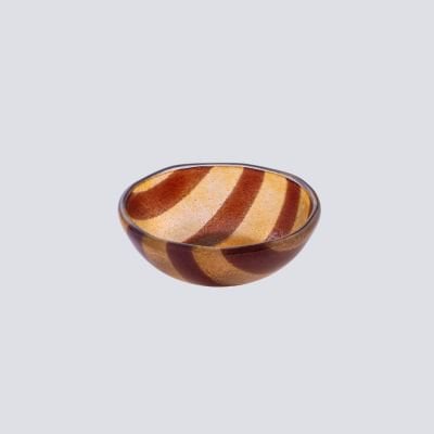 Artisano Schaalschaal 12x5 Amber & Bruine Strepen
