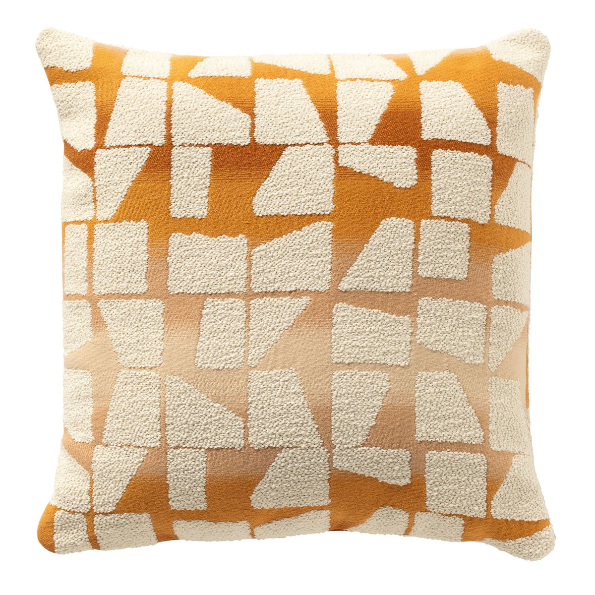 Dutch Decor RIO - Kussen 45x45 cm - Gouden Oker - Oranje, wit