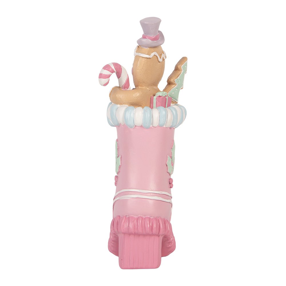 Kerstdecoratie Beeld Laars 13x9x22 cm Roze Kunststof